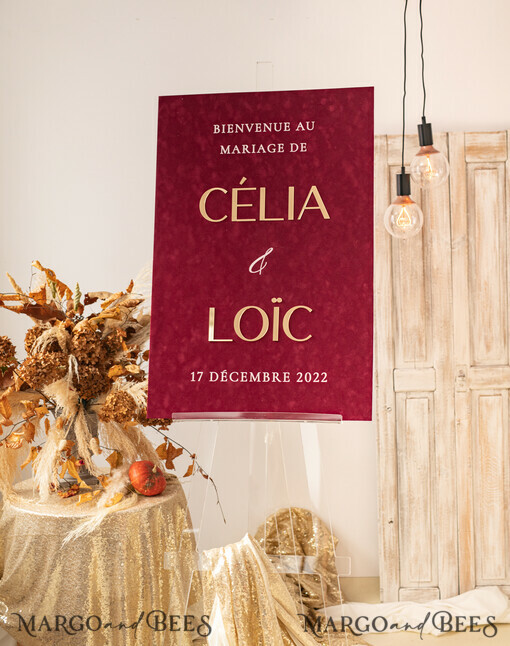 TABLE PLANS AND WEDDING WELCOME SIGNS plexi gold / velvet Burgundy Wedding Welcome Sign, Luxury Velvet Maroon Wedding Welcome Sign, Golden Wedding Decor, Personalised Boho Wedding Sign, Wedding Reception Set, Indian Welcome Wedding Board