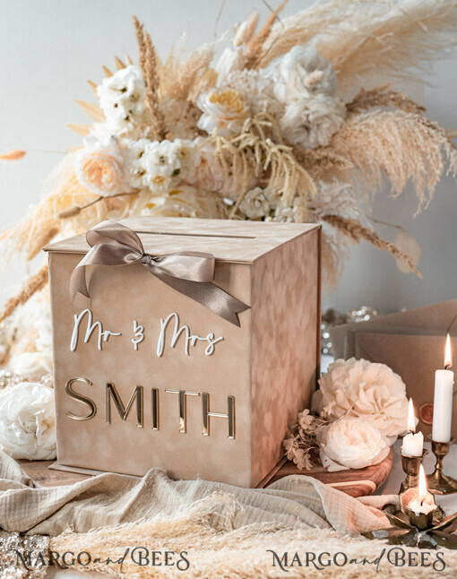 CARD BOXES velvet card boxes Gift Card Box, Velvet Beige wedding wishing well  money gift card box, Personalized Wedding Card Box, Luxury Card Box, Wedding Card Box with Lid, Wedding Money Box, Wedding Card Box