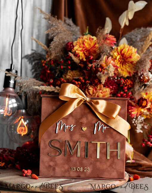 CARD BOXES velvet card boxes Terracotta Gift Card Box, Velvet Fall wedding wishing well  money gift card box, Rust Personalized Wedding Card Box, Copper Luxury Card Box,  Burnt Orange Wedding Card Box with Lid, Burnt Orange Wedding Money Box, Wedding Card Box