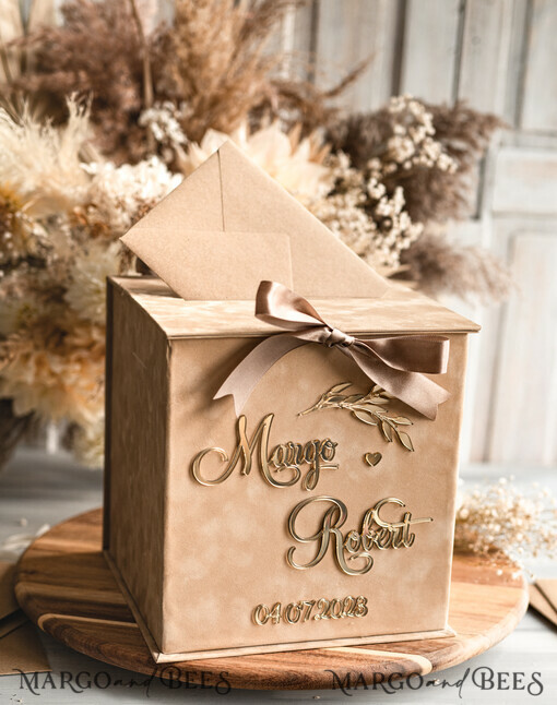 CARD BOXES velvet card boxes Gift Card Box, Velvet Beige wedding wishing well  money gift card box, Personalized Wedding Card Box, Luxury Card Box, Wedding Card Box with Lid, Wedding Money Box, Wedding Card Box