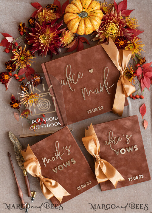 WEDDING GUEST BOOKS Bundle Gustbooks & Vows set Bundle Personalised Wedding Guest Book & Custom Made Wedding Vows set of two - Bundle guestbook and vows books
