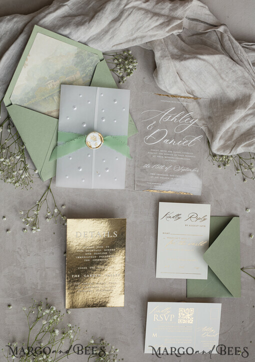 WEDDING INVITATIONS Plexiglas Acrylspiegel Elfenbein Perlen Umhüllung Hochzeitseinladungen, elegante klare Acryl Hochzeitskarten, Plexiglas transparente Hochzeitseinladungen, Hochzeitseinladung Suite mit Perlen.