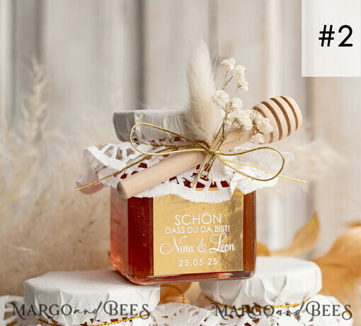 WEDDING FAVORS Gastgeschenke Hochzeit Gastgeschenke Hochzeit Honig, Honiggeschenkglas mit Honig, handgemachte Gastgeschenke zur Hochzeit