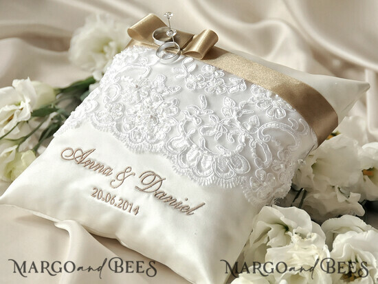 RING BEARER BOXES & PILLOWS Classic Ring Pillows Custom Wedding Ring Pillow • Embroidered Ring Bearer Pillow • Handmade Ring Bearer Pillow 14/kor/pod