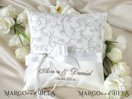 RING BEARER BOXES & PILLOWS Classic Ring Pillows Custom Wedding Ring Pillow • Embroidered Ring Bearer Pillow • Handmade Ring Bearer Pillow 19/kor/pod