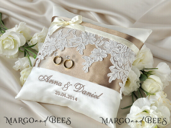 RING BEARER BOXES & PILLOWS Classic Ring Pillows Handmade Lace Wedding Ring Pillow • Vintage Ring Bearer Pillow • Custom Glamour Ring Bearer 34/kor/pod