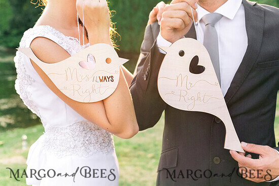 FLOWER GIRL / Page Boy SIGNS wood  3/drBirds/tabl