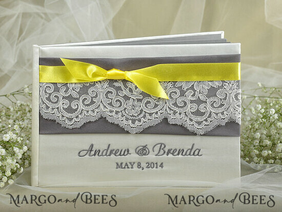 WEDDING GUEST BOOKS Vintage Floral Lace Wedding Guest Book Personalised, Vintage Wedding Album Elegant Lace Photo Booth Book 20/vin/kwg