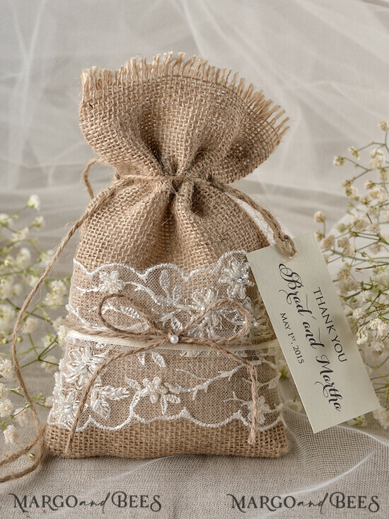 HOCHZEITSGESCHENKE Rustikale Jutesäckchen als Geschenke Hochzeitsgeschenke, Rustikale Jute-Geschenktüten 13/bp/bg