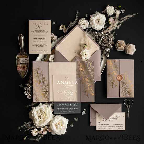 WEDDING INVITATIONS gold / rose gold / silver / glitter Modern Wedding invitations, Luxury Wedding Invitations • Glamour Wedding Invitation Suite • Luxury Wedding Cards 05/velakryl/z