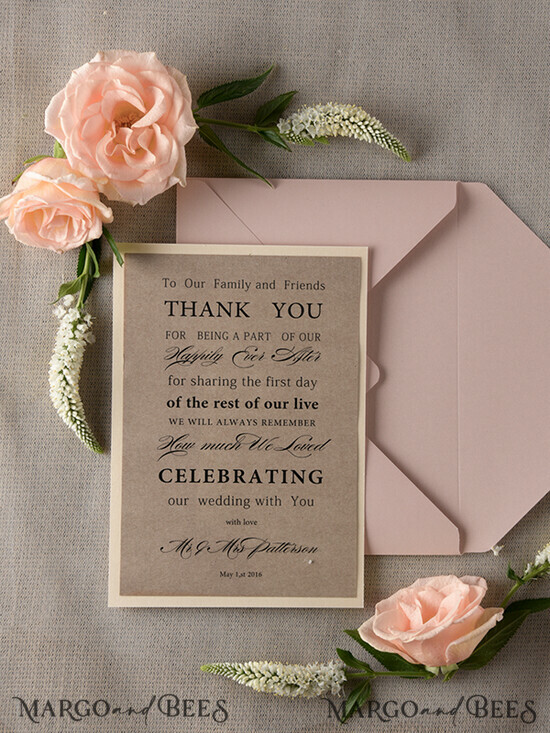 THANK YOU CARDS modern/romantic thank you note 10/md/THC