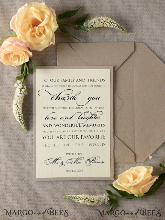 THANK YOU CARDS modern/romantic Thank you Wedding Set 11/md/THC