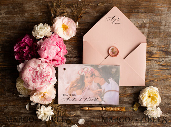 THANK YOU CARDS modern/romantic Elegant Wedding thank you card  36/ph/THC
