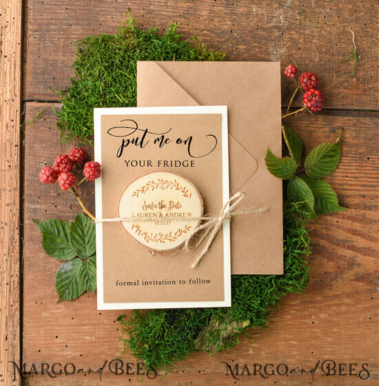 SAVE THE DATES rustic boho magnets Save the date bespoke announcement card, fridge magnets 006/mg/std