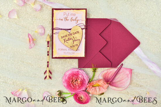 SAVE THE DATES rustic boho magnets Wedding Save the Date online, Personalised Rustic Wooden Heart 01/boH/std