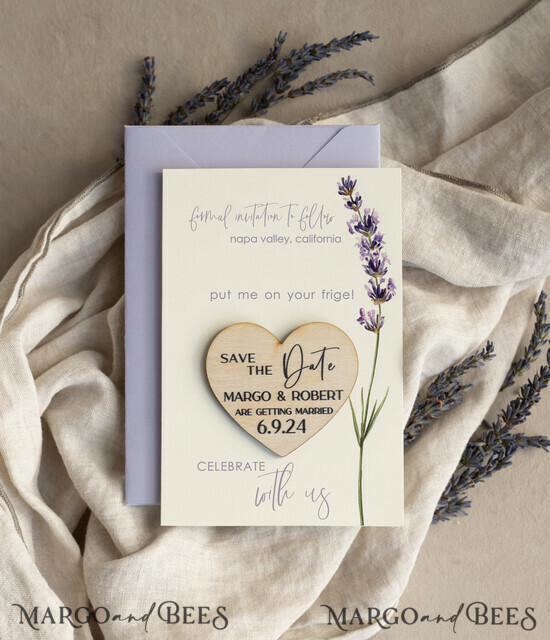SAVE THE DATES rustic boho magnets Lavender Rustic Save The Date Magnet & Card Modern Craft Save Our Date Wood Magnets Boho save dates Cards wooden slice Magnets floral card 14/okP/std