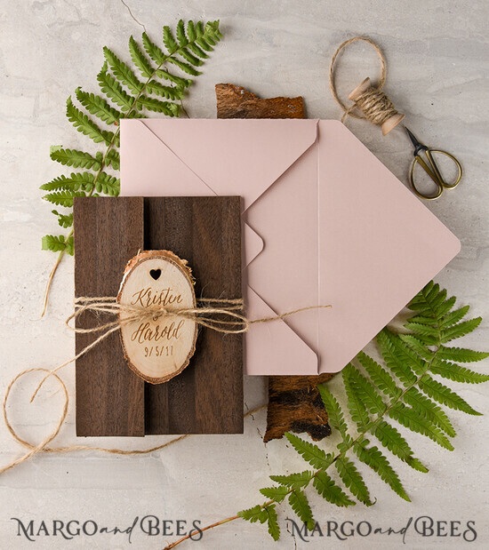 HOCHZEITS EINLADUNGEN mit Magneten  
 Hochzeitseinladungen-Set, Holzmagnet-Einladungen 04/WMgF/z