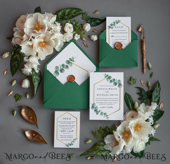 WEDDING INVITATIONS Modern Invites Floral Cards Eucalyptus wedding invitations, eucalyptus wedding cards, eucalyptus wedding, eucalyptus leaves, dried eucalyptus leaves, geometric wedding invitations, geometric wedding cards, green wedding invitations, destination wedding, destination wedding invitations, white wedding invitations, white wedding cards, eucalyptus envelope liner, green and white wedding invitations, geometric wedding invites, floral wedding invitations, floral wedding stationery 01/eucalyp/z