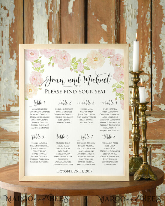 TABLE PLANS AND WEDDING WELCOME SIGNS watercolor wedding table plan 10/Boho/PL