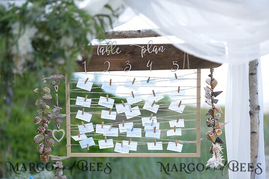 TISCHPLÄNE UND WILLKOMMENSCHILDER FÜR HOCHZEITEN rustikal Hochzeits-Tischplan 01/beach/TP