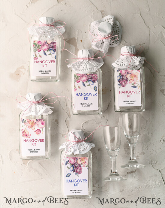 WEDDING FAVORS wedding hangover kits wedding favor ideas, bottles for hangover kit 7/KIT/but