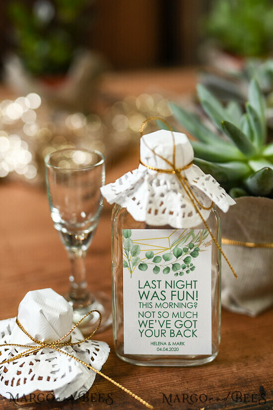 WEDDING FAVORS wedding hangover kits wedding favor, small bottle hangover kit 18/kit/but