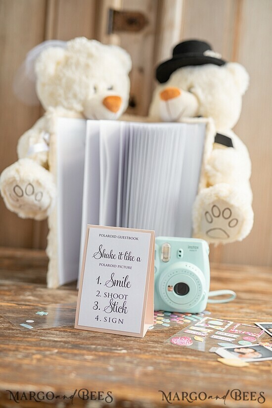 WEDDING GUEST BOOKS Instax Instant Photo Book Wedding Guest Book Personalised, Instant Photo Book Instax Wedding Photo Guestbook 09/bear/kwg
