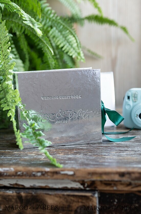 WEDDING GUEST BOOKS Instax Instant Photo Book Luxury Wedding Guest Book, Velvet Instant Photo Book Boho Elegant Instax Wedding Photo Guestbook 02/leatherD/kwg