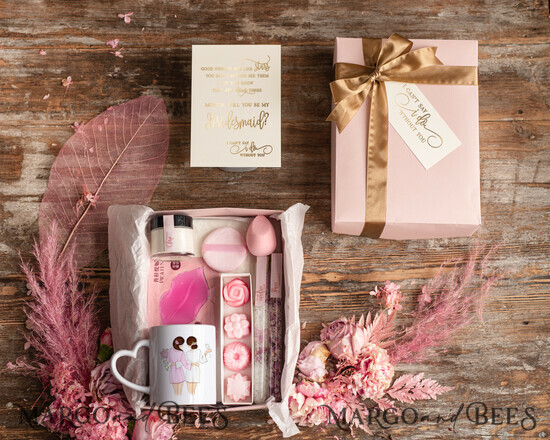 BRIDESMAID/BEST MAN BOX WILL YOU BE MY BRIDESMAID Bridesmaid Proposal Box with heart mug, Will You Be My Bridesmaid Gift, Will you be My Maid of Honor Proposal Gift Box Set 7/boxSR/bridesmaid