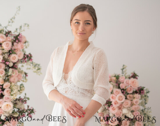 BRIDE bolero, jacket, robes WEDDING BOLERO & SHRUGS Ivory Wedding bolero long sleeve Shrug Women Wedding, Wedding dress Topper, Bridal Sweater Coverup, Jacket for Bride, Bridal Blouse Bridal Shrug 32/etola/bol