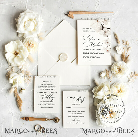TEMPLETT wedding invitation download Simple wedding invitation template, Instant download Boho Wedding Invites, Elegant Wedding Invitation Printable Template, Modern Invites 3/templete/z