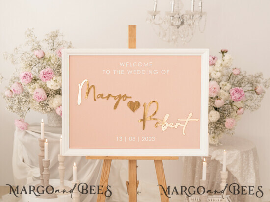 TABLE PLANS AND WEDDING WELCOME SIGNS plexi gold / velvet Blush and Gold Modern Acrylic wedding welcome sign, 3d Elegant wedding welcome signs - Wedding Reception Decor, Wedding Table Plan in White Frame, Wedding Decoration with golden letters - Reception Signage - Custom Ceremony Sign BpPXSet 01/goldak/pl