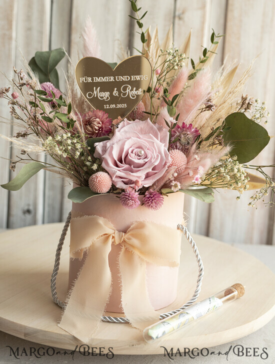 NEWLY WEDS COUPLE GIFTS Geldgeschenk zur Hochzeit Geschenkschachtel für Geld Geldgeschenk zur Hochzeit mit Strauß aus Trockenblumen personalisiert 06/bhpud/FBoxde