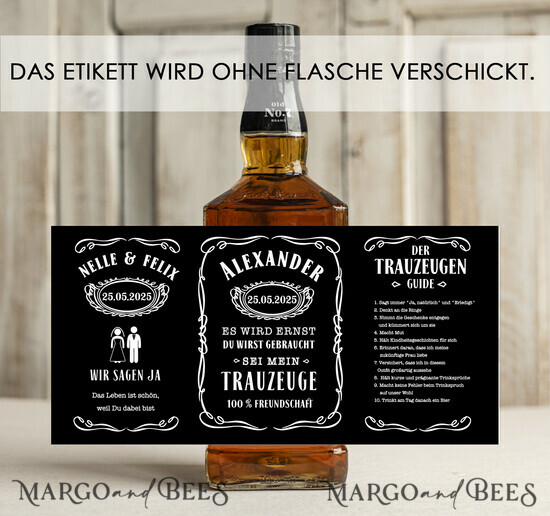 Brautjungfer/Trauzeuge Box Trauzeuge Fragen Geschenkbox Trauzeuge Fragen Flaschenetikett Willst du mein Trauzeuge sein 01/et/debox