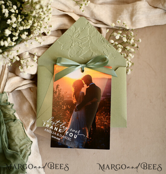 THANK YOU CARDS photo gold vellum plexi Printed vellum Wedding Photo Thank You Cards, Modern Wedding Thank You Cards with Photo, Minimalist Thank You Cards Wedding 10/VelMgld/Thcard