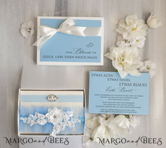 BRIDE bolero, robes, garter Geschenkidee für die Braut Strumpfband Strumpfband Etwas Blaues Geschenk für die Braut von der Trauzeugin JGA 05/tmBKor/podDE