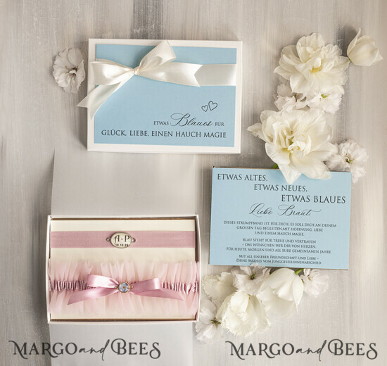 BRIDE bolero, robes, garter Geschenkidee für die Braut Strumpfband Strumpfband Etwas Blaues Geschenk für die Braut von der Trauzeugin JGA 01/tm/podDE