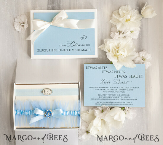 BRIDE bolero, robes, garter Geschenkidee für die Braut Strumpfband Strumpfband Etwas Blaues Geschenk für die Braut von der Trauzeugin JGA 02/tmB/podDE