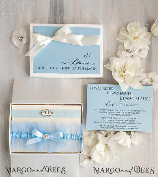 BRIDE bolero, robes, garter Geschenkidee für die Braut Strumpfband Strumpfband Etwas Blaues Geschenk für die Braut von der Trauzeugin JGA 05/tmB/podDE