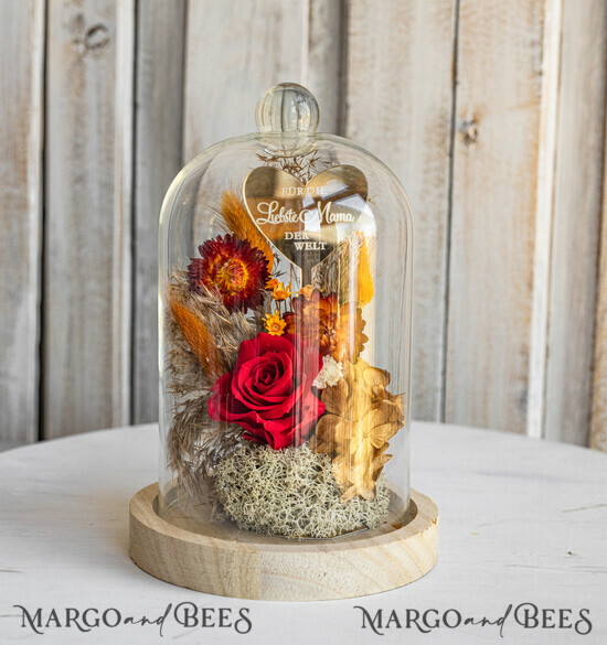 Geschenke zum Muttertag Glaskuppel mit Trockenblumen Glaskuppel mit Trockenblumen & Rose – Geschenkidee zum Muttertag 07/mdk/kdeM