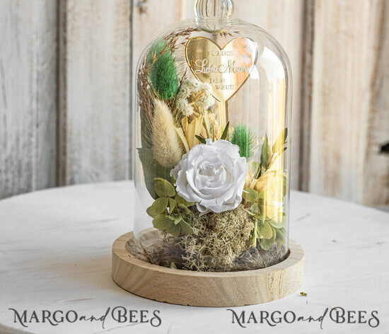 Geschenke zum Muttertag Glaskuppel mit Trockenblumen Glaskuppel mit Trockenblumen & Rose – Geschenkidee zum Muttertag 04/mdk/kdeM