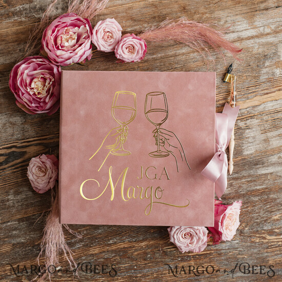 BRIDAL SHOWER INVITATIONS JGA geschenk braut JGA Kartenbox aus Samt – personalisiert mit goldener Prägung, inkl. Gästekarten für die Braut 04/brautJGA/geschenkBraut