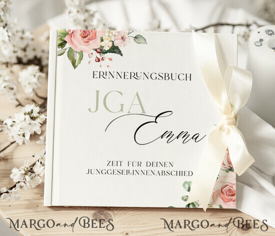 BRIDAL SHOWER INVITATIONS JGA geschenk braut JGA Gästebuch für die Braut – Buch mit Schleife & Fragen an Freundinnen – personalisiert 01/brautJGA/geschenkBraut