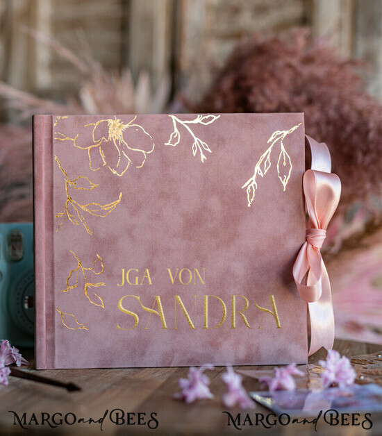 BRIDAL SHOWER INVITATIONS JGA geschenk braut JGA Gästebuch für die Braut – Velour-Buch mit Schleife & Fragen an Freundinnen – personalisiert 03/brautJGA/geschenkBraut