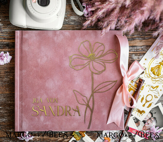BRIDAL SHOWER INVITATIONS JGA geschenk braut JGA Gästebuch für die Braut – Velour-Buch mit Schleife & Fragen an Freundinnen – personalisiert 04/brautJGA/geschenkBraut