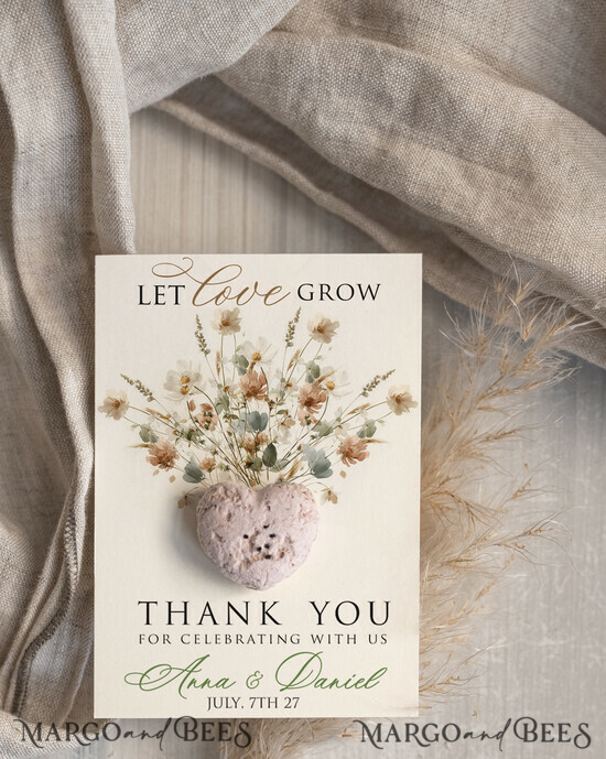 WEDDING FAVORS Seeds of Love Wedding Favor gifts in bulk Personalized Seed Card With Plantable Seed Paper. let love grow Thank you gifts for guests 03/rser/SeedFG