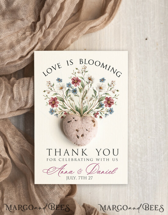 WEDDING FAVORS Seeds of Love Wedding Favor gifts in bulk Personalized Seed Card With Plantable Seed Paper. let love grow Thank you gifts for guests 07/rser/SeedFG