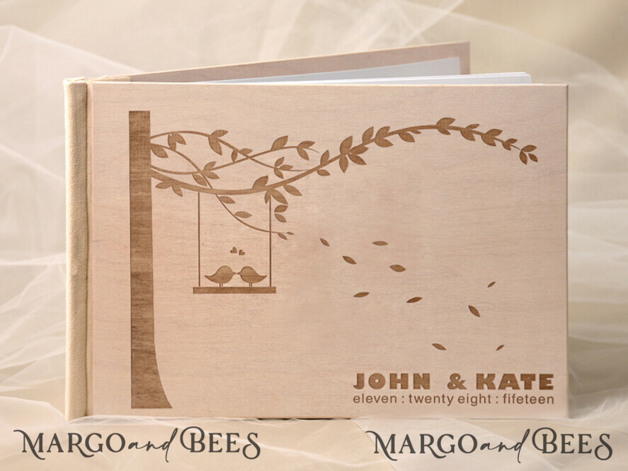 WEDDING GUEST BOOKS Wooden Rustic Guestbooks Rerto wedding guestbook, Boho Instax Photo Booth Album Rustic guest book polaroids