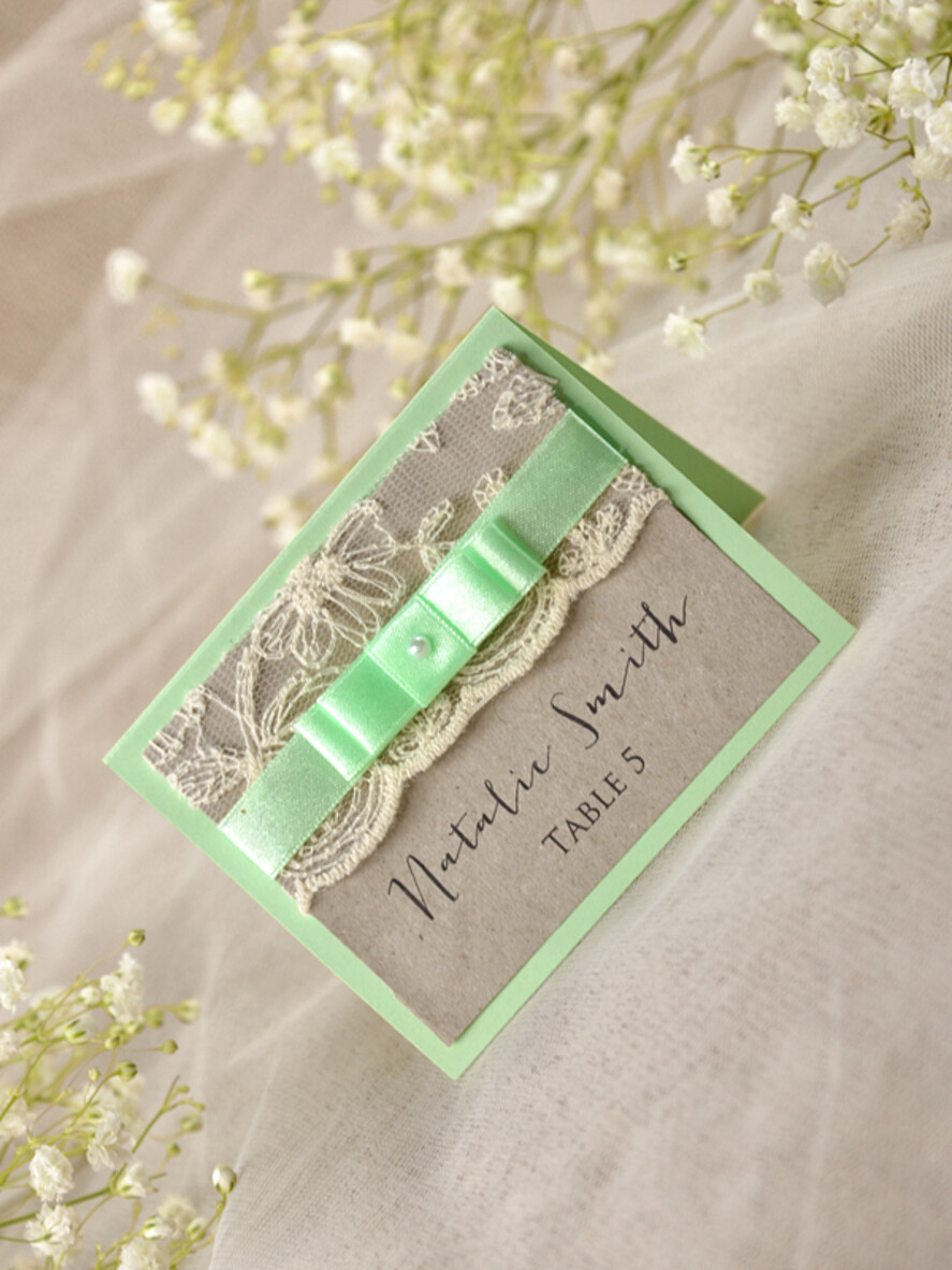 PLACE CARDS / TABLE CARDS Lace custom wording lace