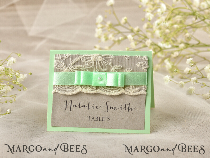 PLACE CARDS / TABLE CARDS Lace custom wording lace